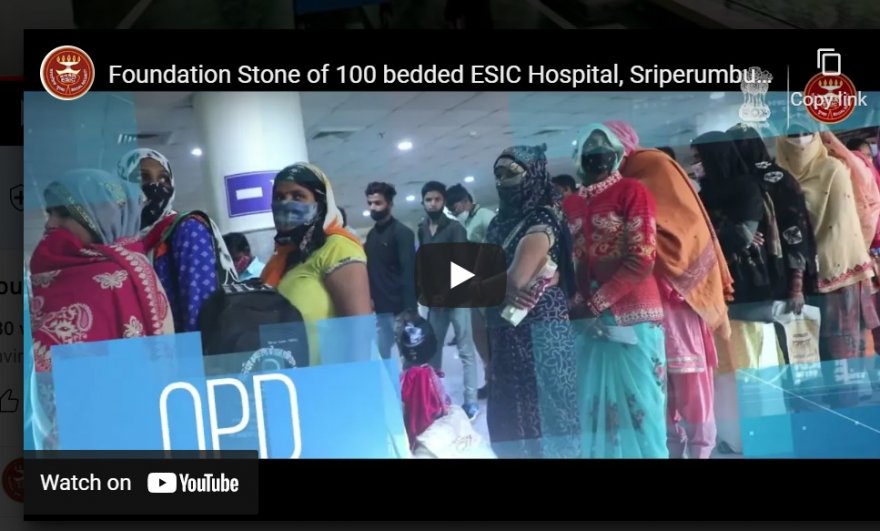 Foundation Stone of 100 bedded ESIC Hospital, Sriperumbudur, Tamil Nadu